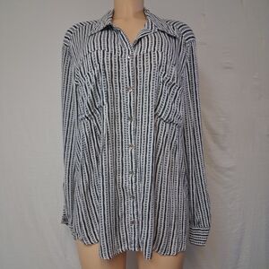 Style & Co. Striped Button-Up Shirt Casual Size 2X